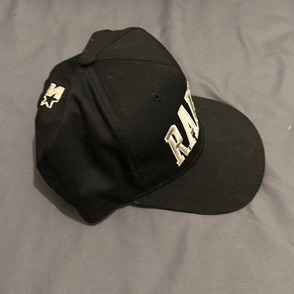 STARTER Vintage 90s RAIDERS Snapback Hat $500+ Black Green Bill - Picture 6 of 7